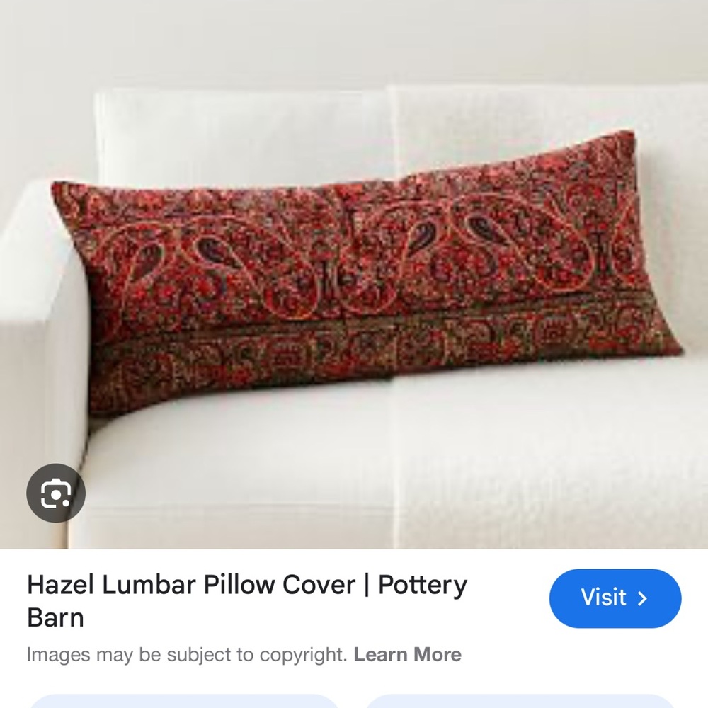 Pottery barn hazel lumbar people cover